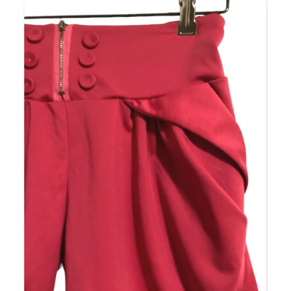 FUCHSIA Pink High-Waisted Shorts with Back POCKETS - Small to Medium - Picture 3 of 5